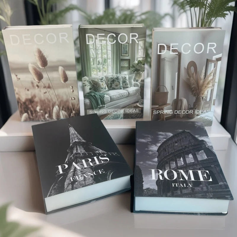 Caixa de armazenamento de livro falso que pode ser aberta, livros decorativos de luxo, mesa de café, ornamento, prateleira de quarto, decoração nórdica de interiores, decoração de casa
