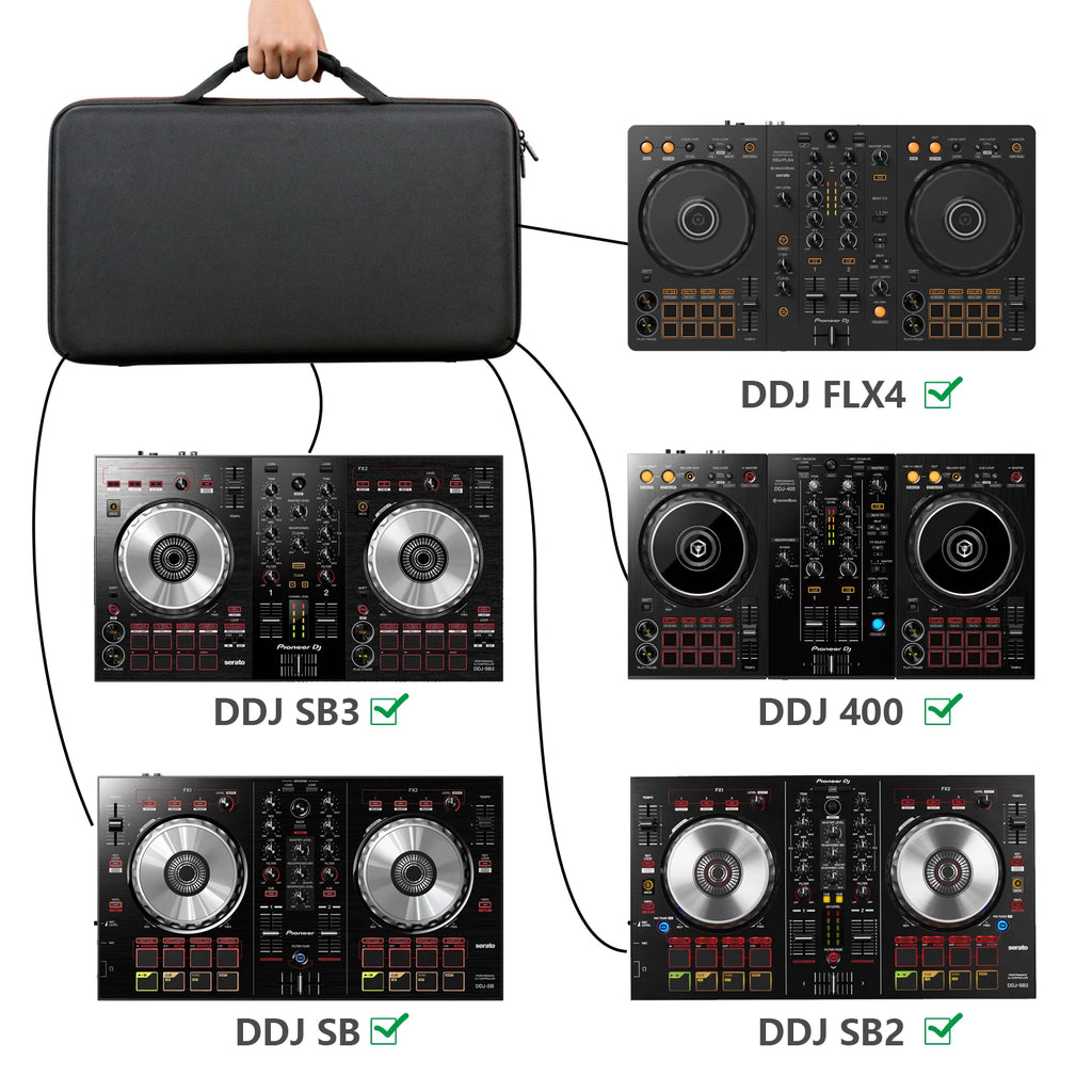 Capa ltgem para pioneiro dj ddj flx4/ddj 400/ddj sb3/ddj sb2 controlador de dj DDJ-RB desempenho caixa de controlador de dj (apenas bolsa)