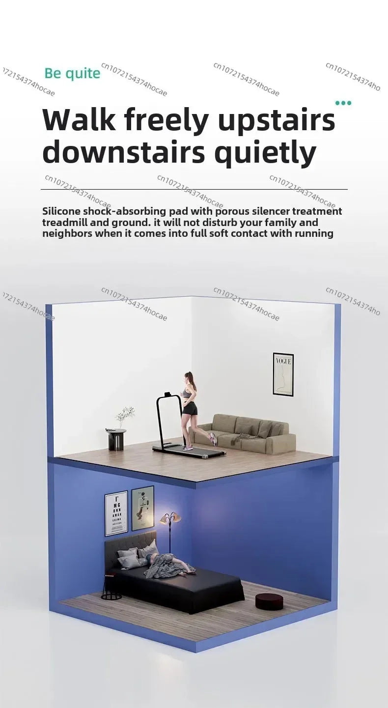 Cama plana doméstica/equipamento de fitness interno silencioso para queima de gordura pequena/tapete dobrável