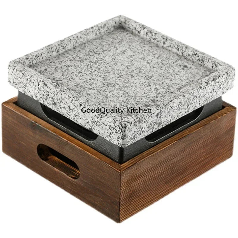 Churrasco Japonês Stone Grill Plate, Bandeja De Cozimento De Pedra, Bife De Alta Temperatura, Rocha Vulcânica, Prato De Churrasco