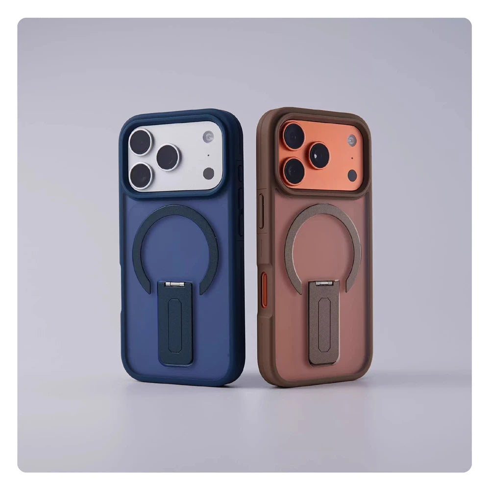 Luxo fosco translúcido titular caso magnético para iphone 17 pro max ar 16 15 plus 14 13 12 para magsafe pára-choques capa à prova de choque