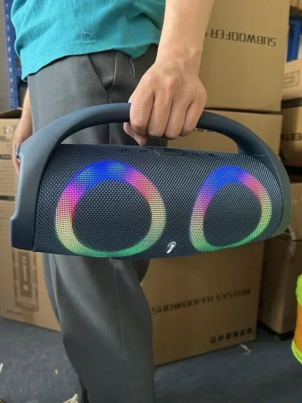 100w de alta potência bluetooth alto-falante portátil rgb luz colorida à prova dwireless água sem fio subwoofer 360 estéreo surround tws fm boombox