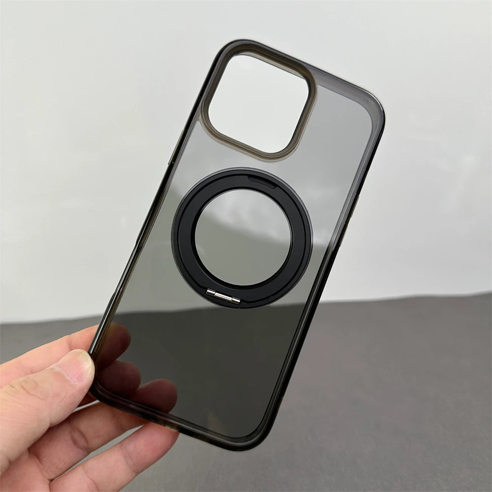 360 °   Rotação de metal anel titular magnético pára-choques caso para iphone 16 pro max 15 14 13 para magsafe carga sem fio capa à prova de choque