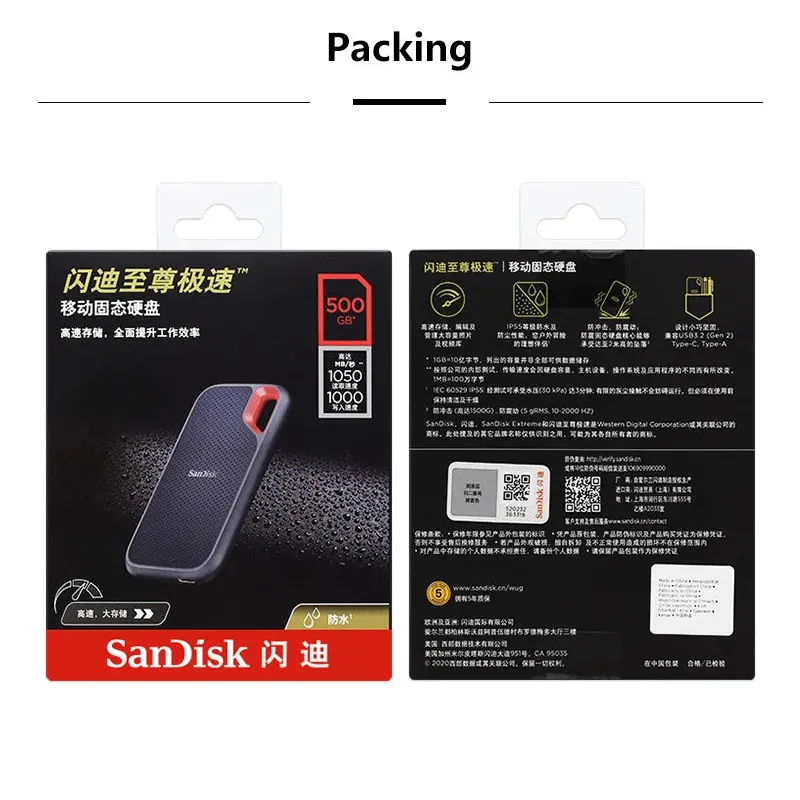 Sandisk Portable SSD E61 USB 3.2 High Speed External Solid State Disk 500GB 1TB 2TB 4TB Original SSD For Laptop Desktop PC