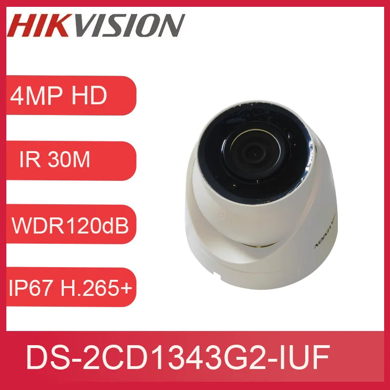 Câmera IP Hikvision DS-2CD1343G2-IUF 4MP – Visão noturna IR de 30 m, POE, IP67, Detecção humana/veículo