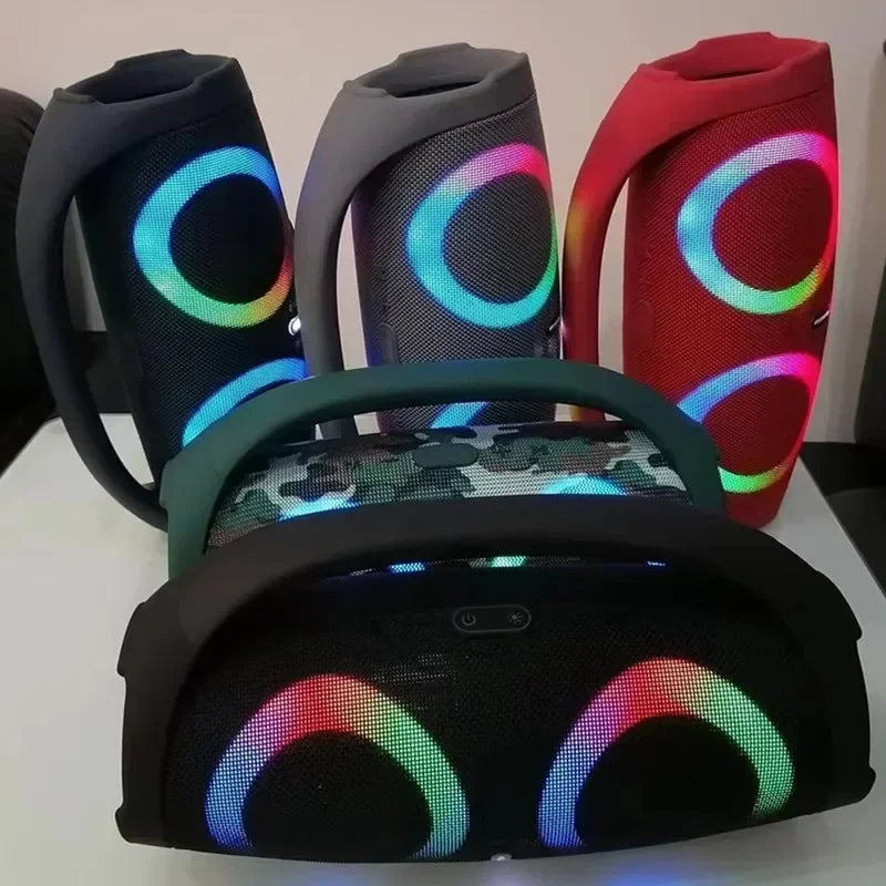 Portátil à prova dwaterproof água 100w de alta potência bluetooth alto-falante rgb luz colorida sem fio subwoofer estéreo surround subwoofer boombox