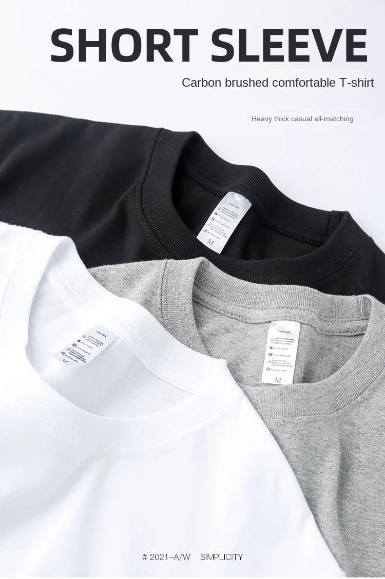 2 pçs cor sólida camiseta 100% algodão masculino feminino branco o-pescoço solto de manga curta modelos básicos all-match camiseta casal topos preto