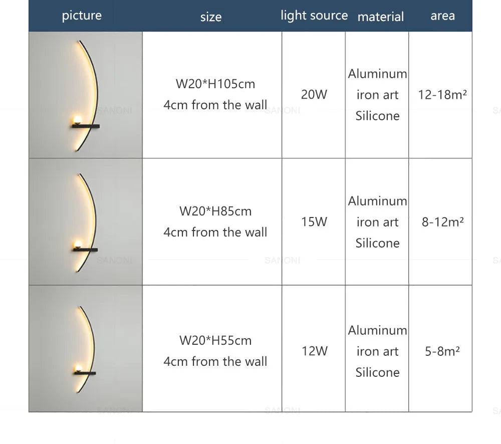 Nordic led lâmpada de parede listras arandela para o quarto cabeceira sala estar estudo escadas decoração casa luminária interior lustre