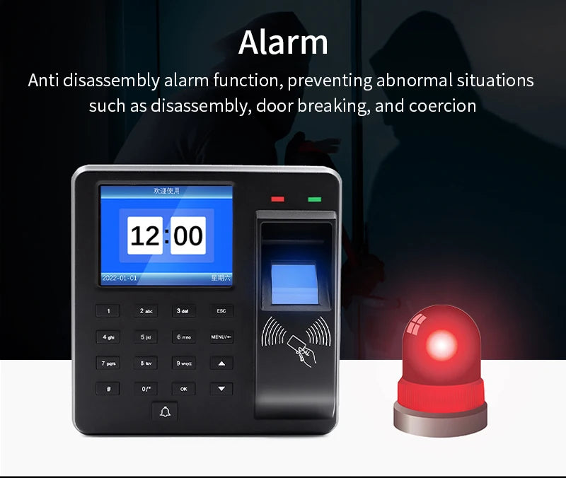 125khz rfid biométrico impressão digital comparecimento do tempo relógio gravador reconhecimento de funcionário verificar em tempo gravação porta controle acesso