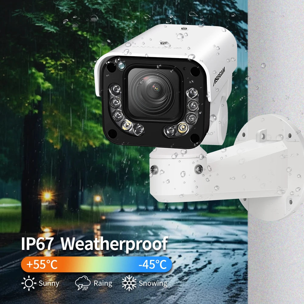 ASECAM 4K 8MP Camera de Segurança PTZ 30x Zoom óptico AI Detecção de Veículos WDR Externa Câmera Vigilância IMX415 Hikvision Compatível
