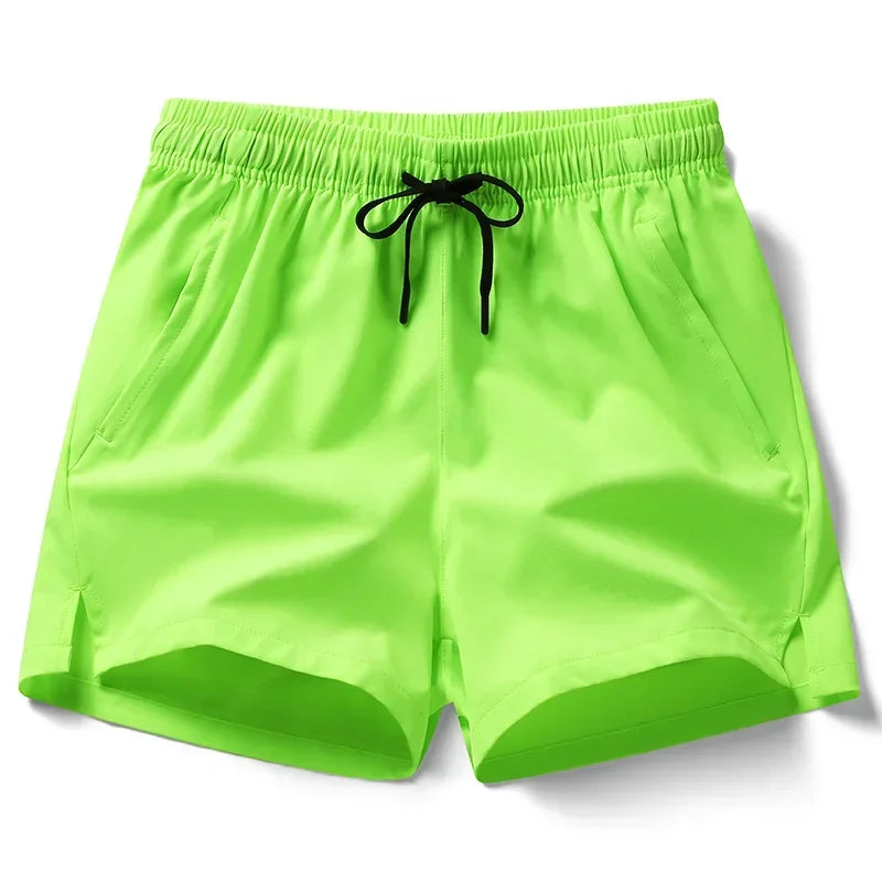 Calções de ginásio dos homens esportes sweatpants bolsos ginásio shorts casuais básicos calças leves correndo jogging praia shorts masculino banho