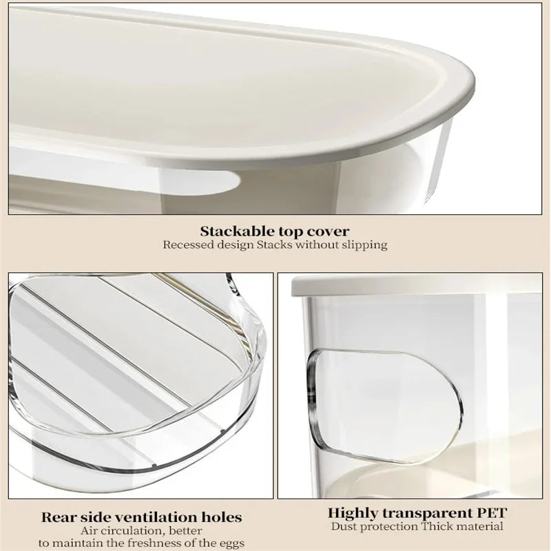 Bilayer geladeira caixa de armazenamento de ovos rolamento automático titular rack escada estilo geladeira ovos dispensador organizador titular