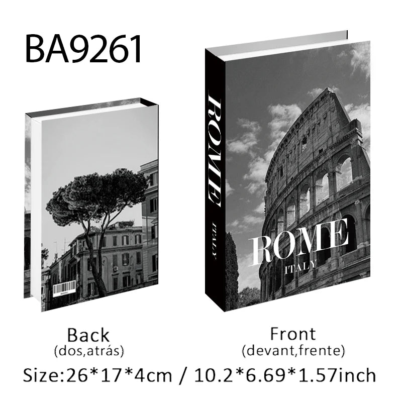 Caixa de armazenamento de livro falso que pode ser aberta, livros decorativos de luxo, mesa de café, ornamento, prateleira de quarto, decoração nórdica de interiores, decoração de casa