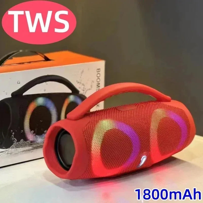 Alta fidelidade sem fio bluetooth alto-falante portátil à prova dwaterproof água coluna de som alta potência estéreo surround rgb subwoofer caixa de som tws/usb