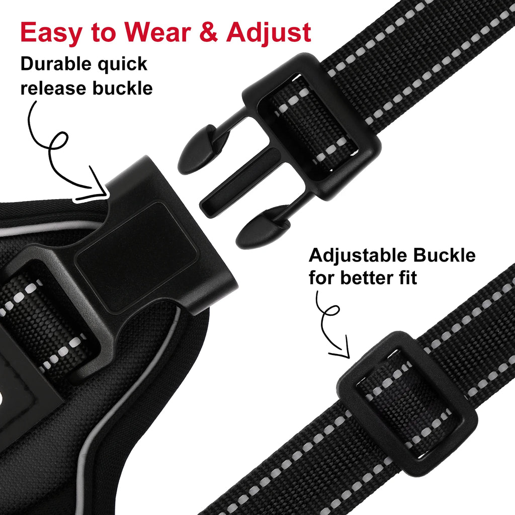 Arnês para cães ajustável de nylon sem puxar colete com remendo para cães 4psc, arnês reflexivo para animais de estimação para cães pequenos, médios e grandes