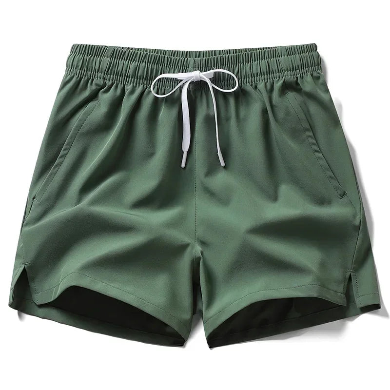 Calções de ginásio dos homens esportes sweatpants bolsos ginásio shorts casuais básicos calças leves correndo jogging praia shorts masculino banho