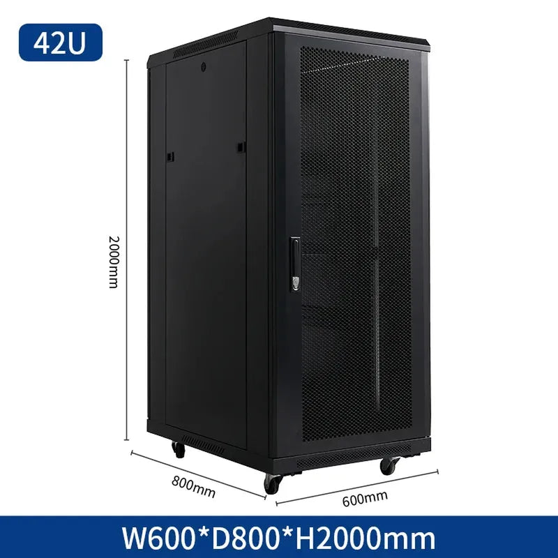 Mobile vertical floor stand 18u 22u 32u 36u network cabinet carriage 19 inch 42u server rack with cooling