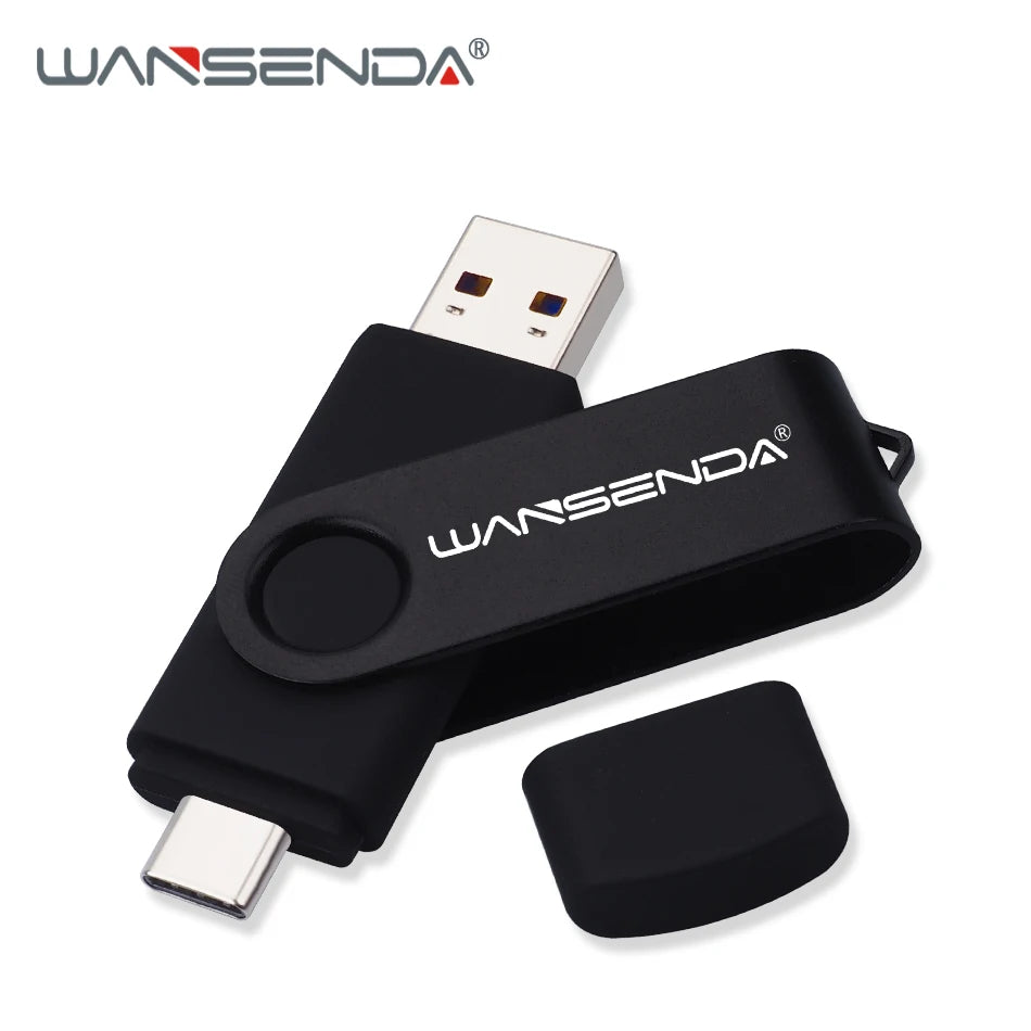 Novo wansenda usb 3.0 tipo c usb flash drive otg pen drive 512gb 256gb 128gb 64gb 32gb 16gb usb vara 2 em 1 pendrive de alta velocidade