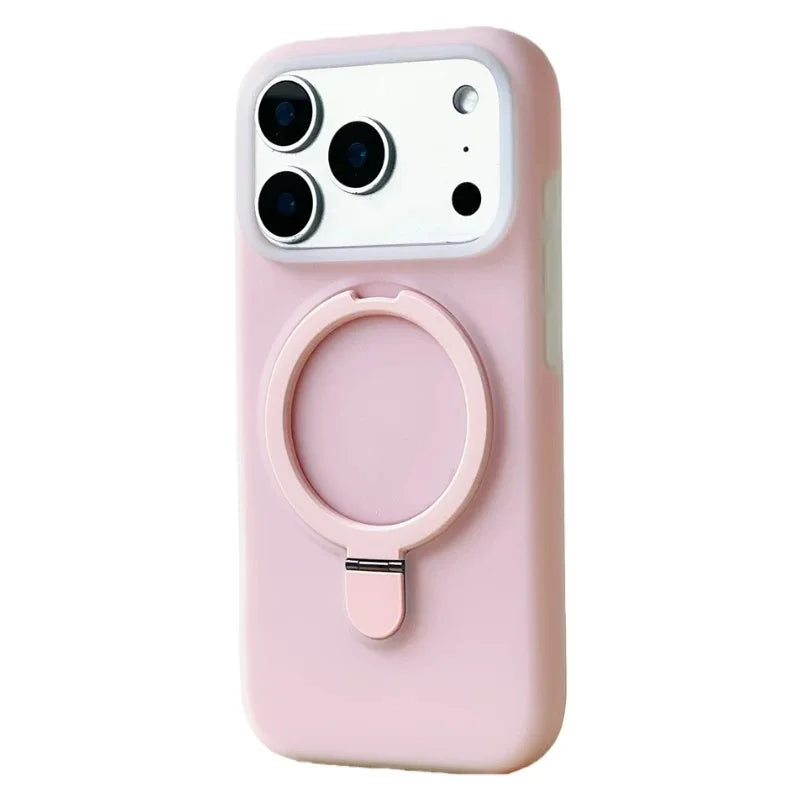 Luxo líquido silicone suporte anel titular magnético para magsafe caso para iphone 17 pro max ar 16 15 14 13 pele amigável capa