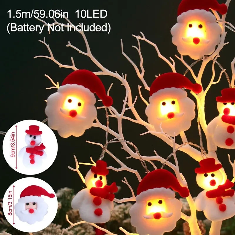 Boneco de neve natal led guirlanda luz da corda feliz natal decorações para casa 2024 cristmas árvore ornamento natal navidad presentes