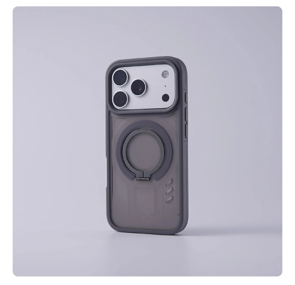 Capa de Telefone Luxuosa com Suporte Magnético Fosco para iPhone 17 Pro Max Air 16 15 14 13 12 Plus para Magsafe, Capa Protetora à Prova de Choque