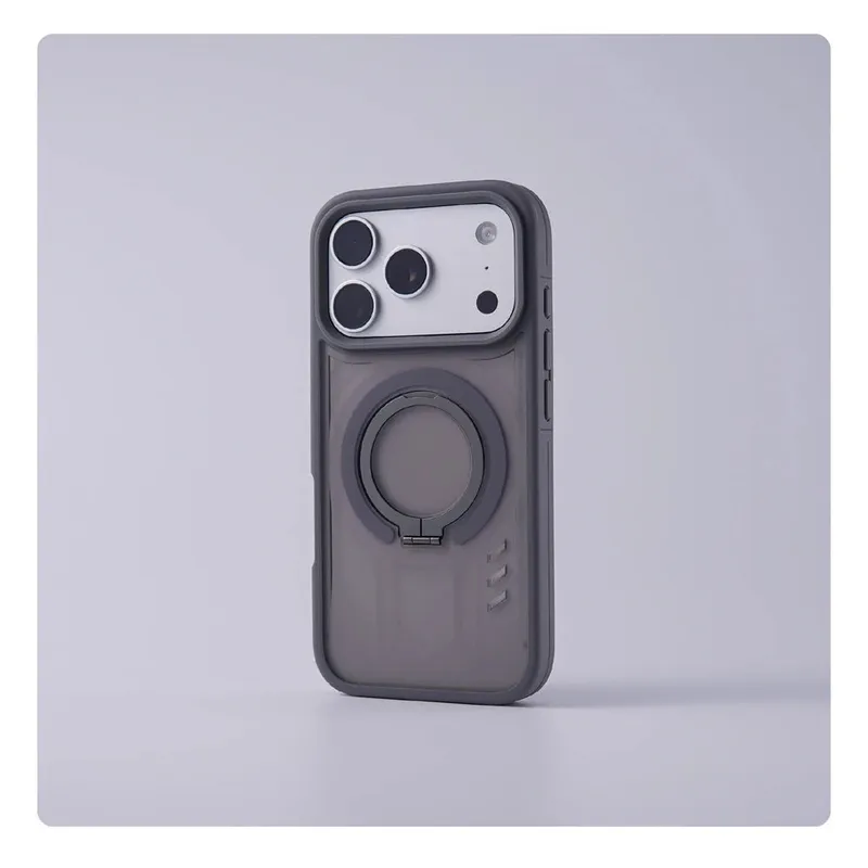 Luxury Matte Magnetic Ring Stand Phone Case for iPhone 17 Pro Max Air 16 15 14 13 12 Plus For Magsafe Shockproof Bumper Cover