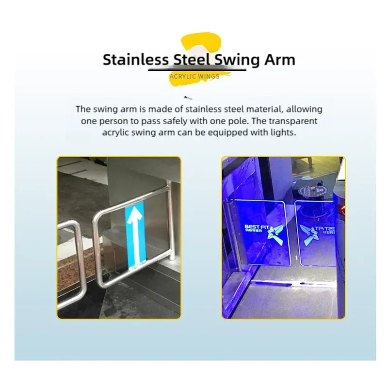 Safety Smart Swing Barrier Turnstile Access Control Security Swing Gate Turnstile for Gym