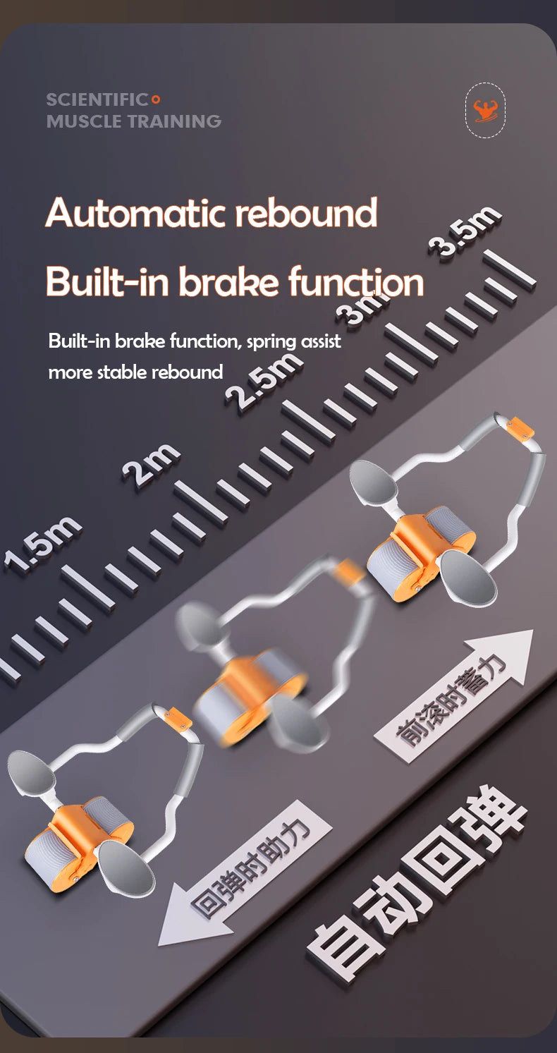 Rebound Automático Roda Abdominal, Core Muscle Ab Trainer, Counter Display, Roda De Exercício De Fitness, Suporte De Cotovelo