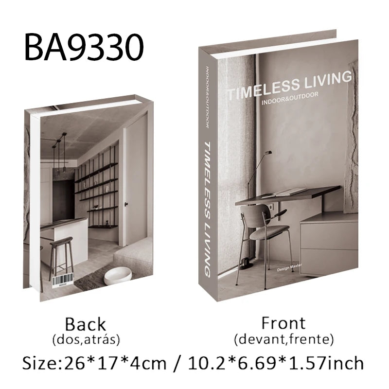 Caixa de armazenamento de livro falso que pode ser aberta, livros decorativos de luxo, mesa de café, ornamento, prateleira de quarto, decoração nórdica de interiores, decoração de casa