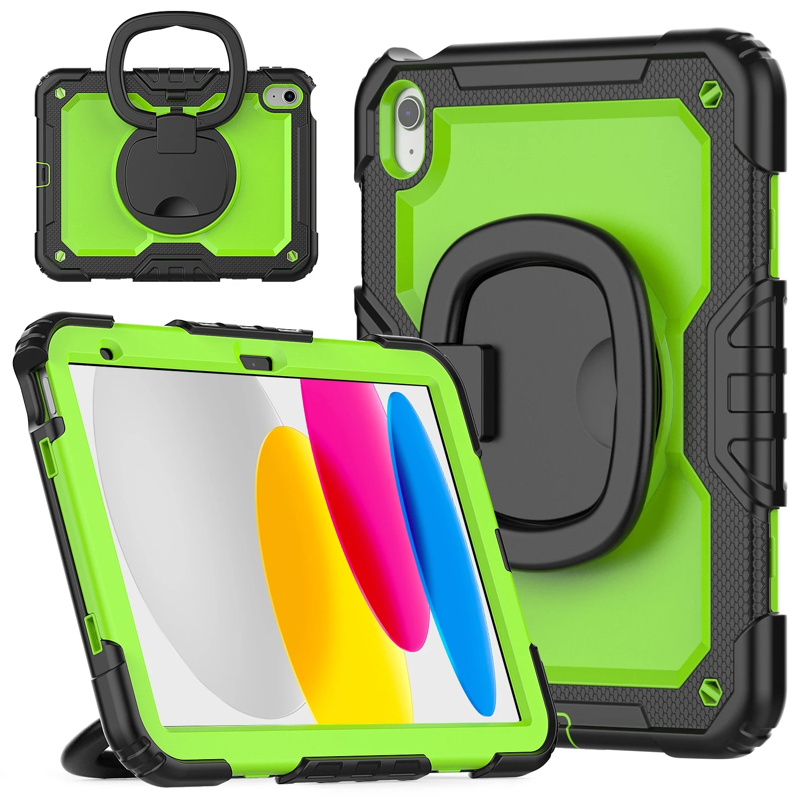 Capa com Alça Universal para iPad A16 2025 11ª Geração 10.9 2022 10ª Geração. Com Alça de Ombro, Suporte Giratório 360°, Capa Híbrida para Crianças