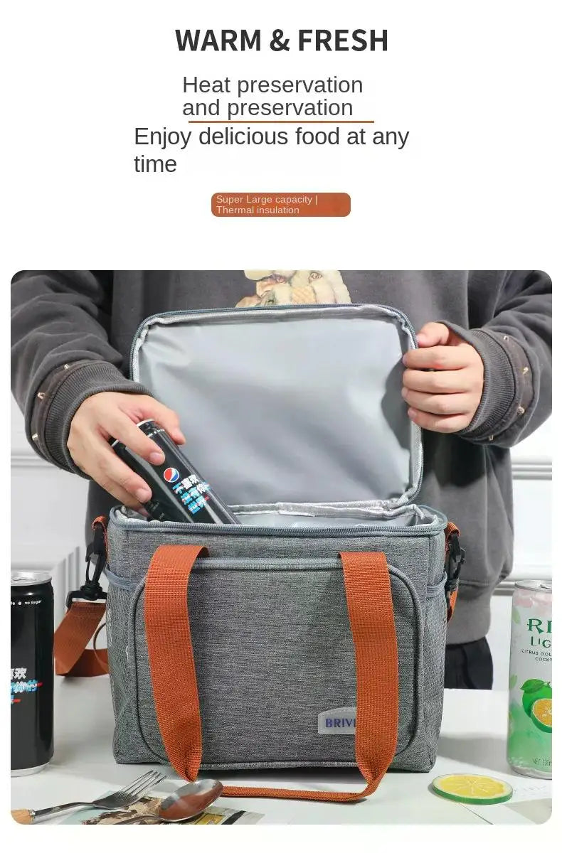 Saco de almoço térmico portátil piquenique alimentos refrigerador sacos caso isolado durável à prova dwaterproof água escritório lancheira alça ombro caixa refrigeração