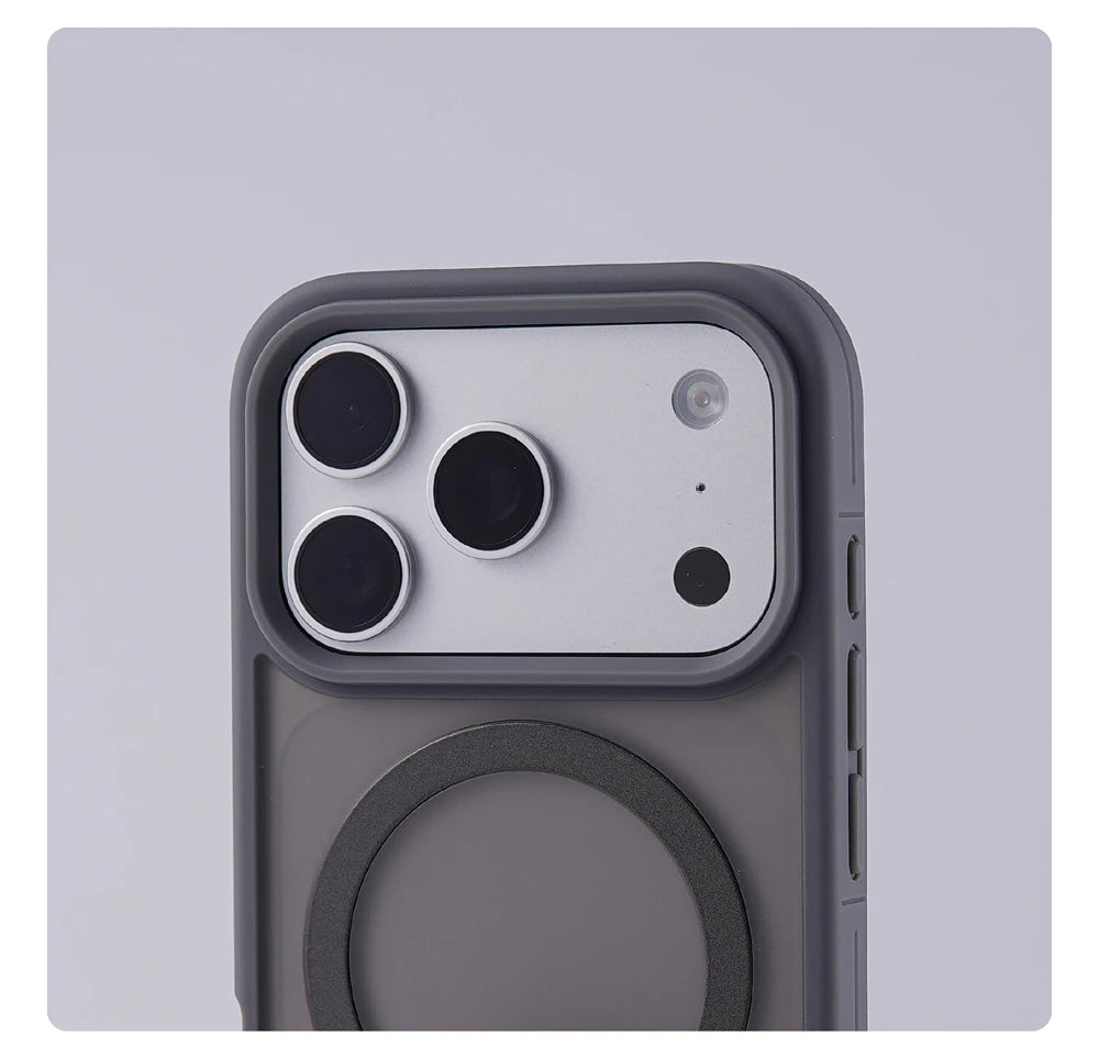 Luxo fosco translúcido titular caso magnético para iphone 17 pro max ar 16 15 plus 14 13 12 para magsafe pára-choques capa à prova de choque