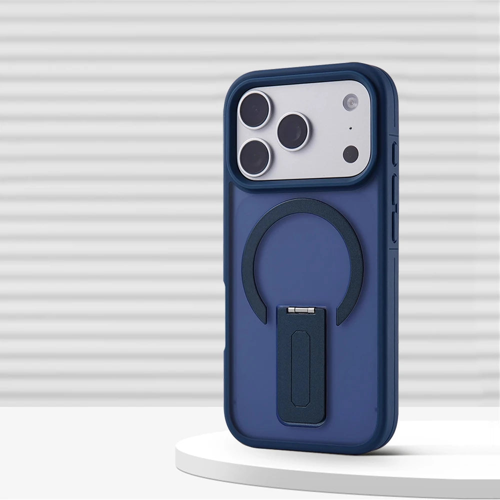 Luxo fosco translúcido titular caso magnético para iphone 17 pro max ar 16 15 plus 14 13 12 para magsafe pára-choques capa à prova de choque