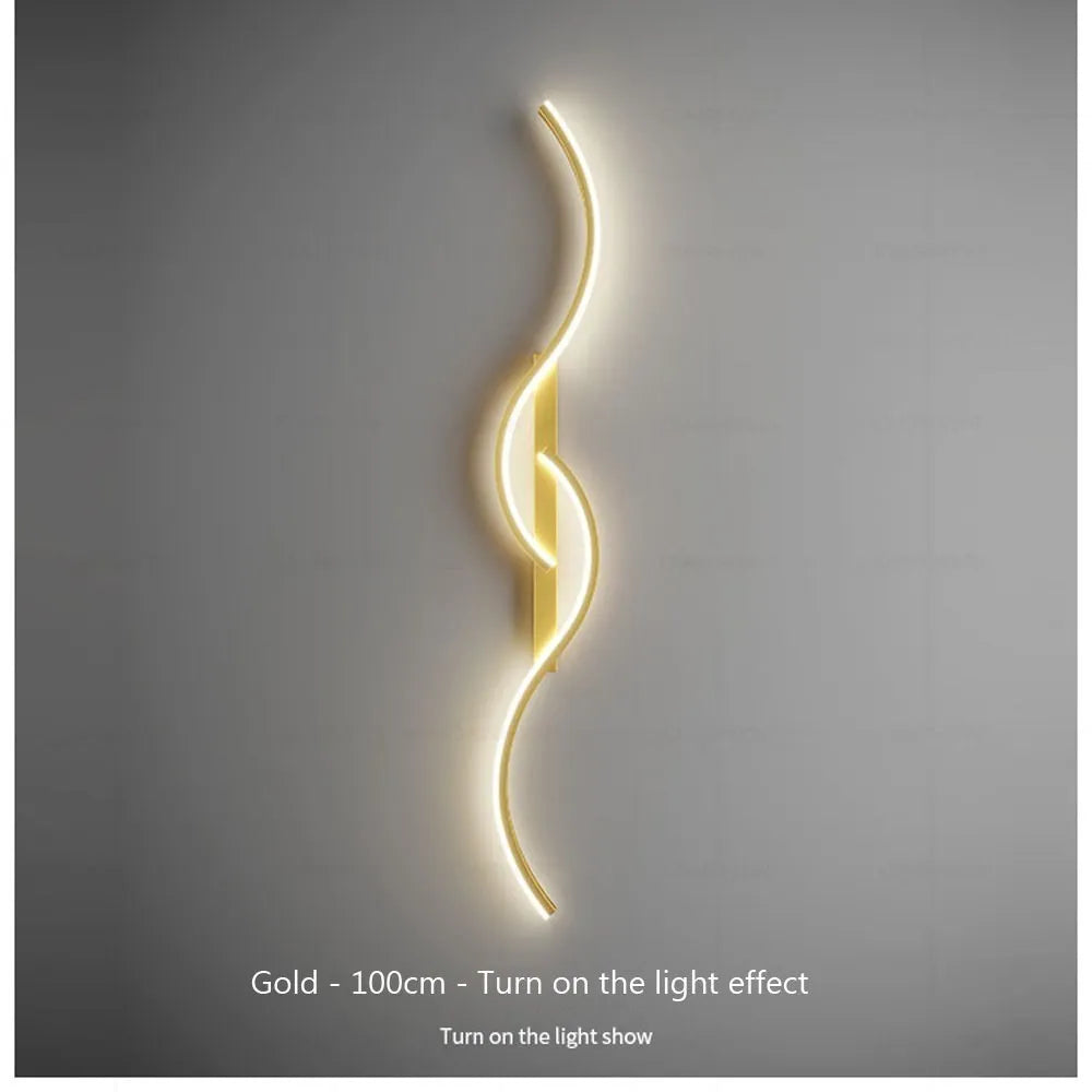 Moderna lâmpada de parede led minimalista luz led quarto cabeceira longa tira arandelas sala estar sofá casa luminária interior