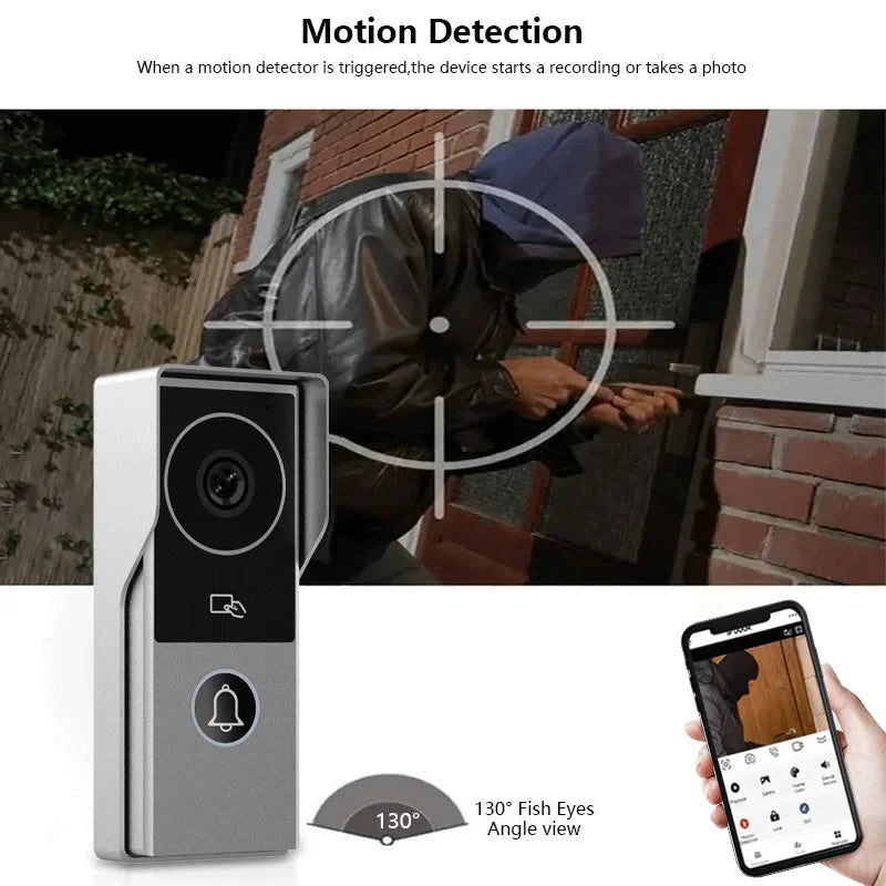 Tuya inteligente 1080p 2 fios visiophone campainha sistema de vídeo porteiro para casa metal porta telefone suporte câmera ip proteção segurança