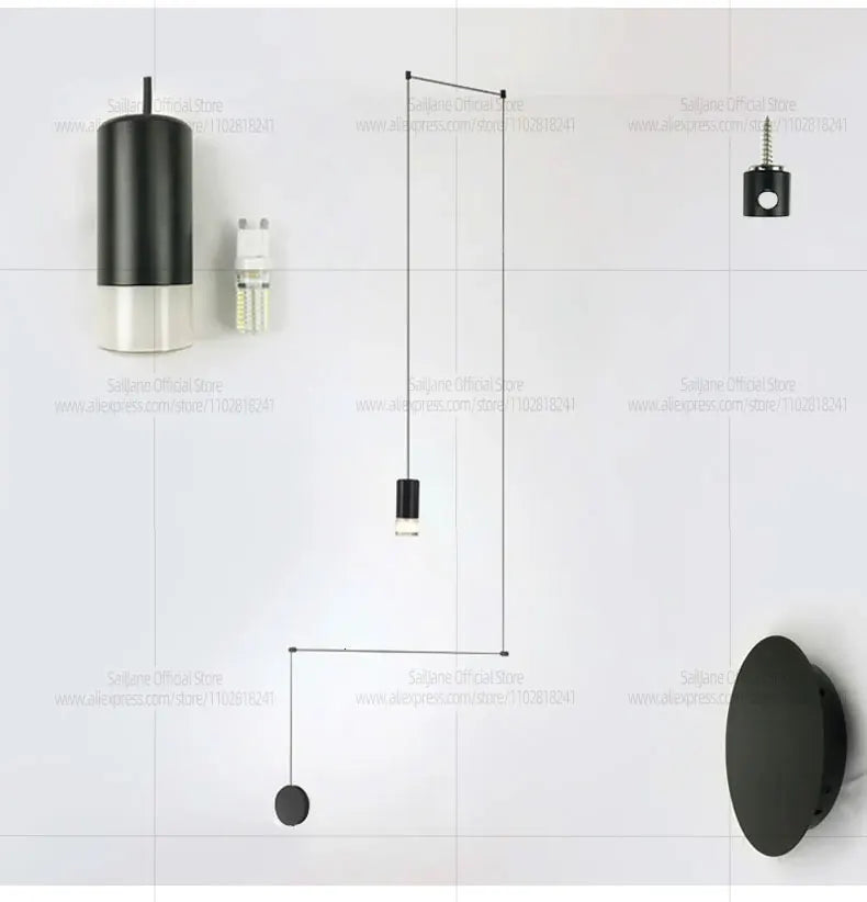 Estilo nórdico led g9 sótão lustre adequado para sala de estar lâmpada pendente cozinha sala jantar luz pingente iluminação interior