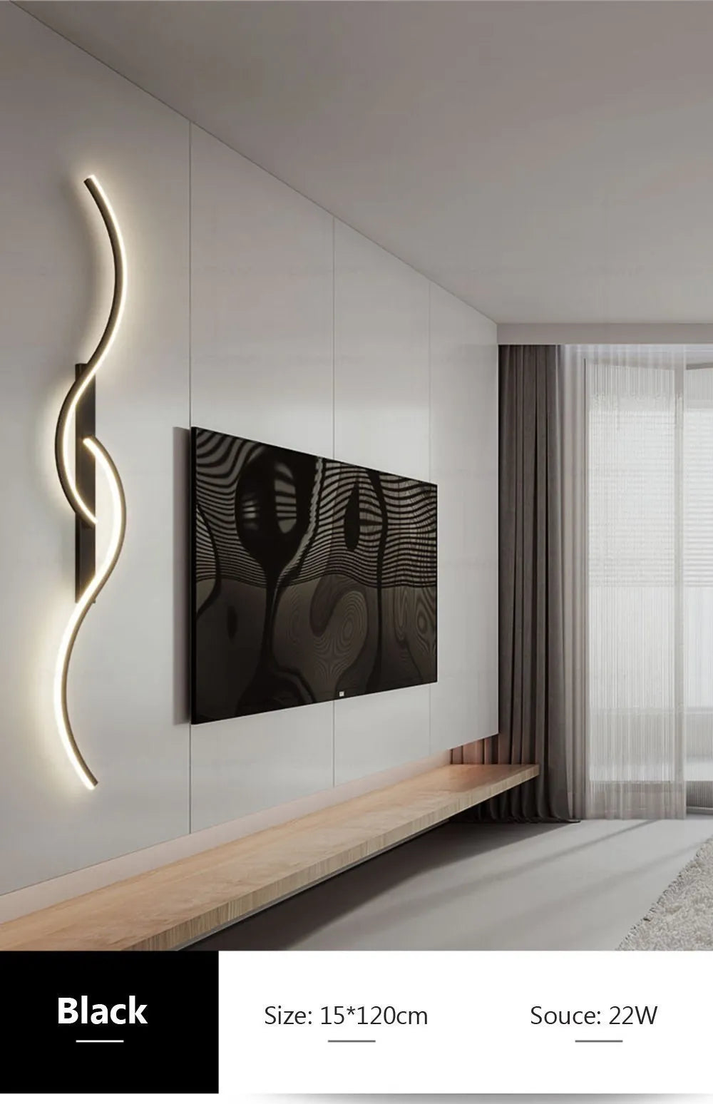 Moderna lâmpada de parede led minimalista luz led quarto cabeceira longa tira arandelas sala estar sofá casa luminária interior