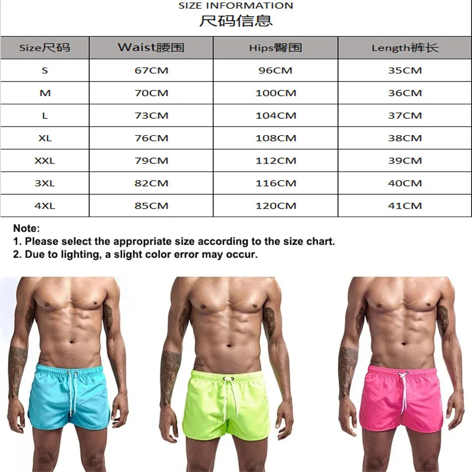 Calções de verão dos homens de secagem rápida calções de banho respirável net secagem rápida surf praia calças de fitness dos homens calções de cintura elástica
