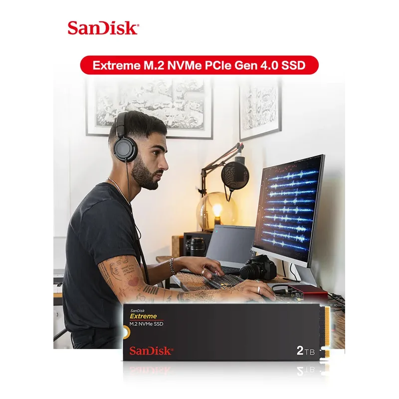 SanDisk Extreme SSD M.2 NVME PCle Gen4.0 500GB1TB2TB Sequential Read speed up to5150MB/s M.2 2280 PCIe Gen3x4Solid State Drive