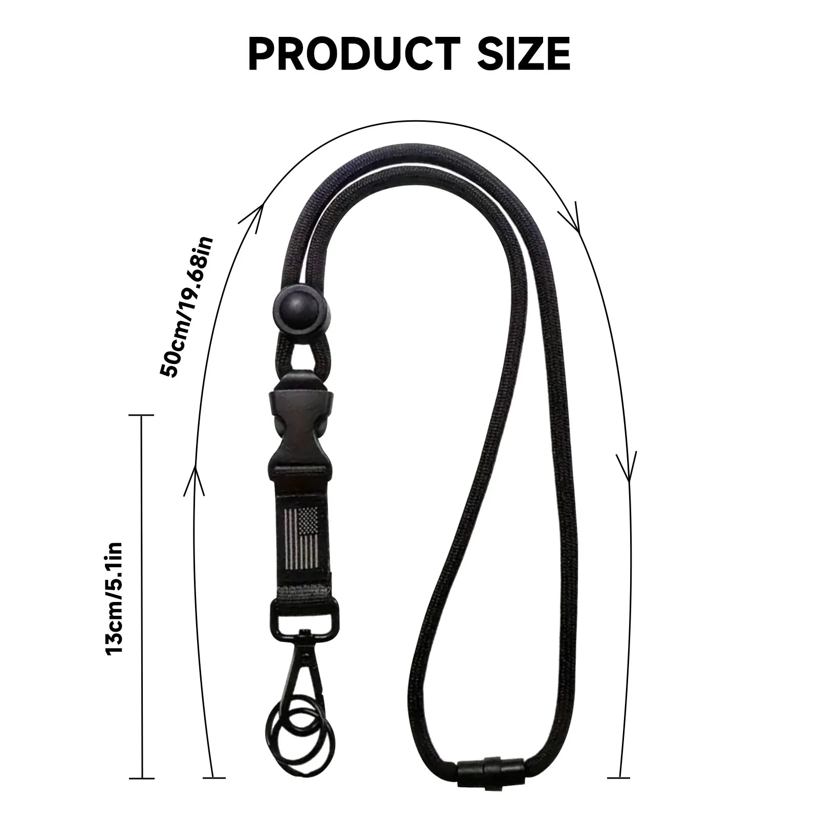 Heavy Duty Removível Badge Reel Holder Keychain, Pendurado Neck Strap, Lanyard Tactical ID Name Card Holder para caminhadas ao ar livre