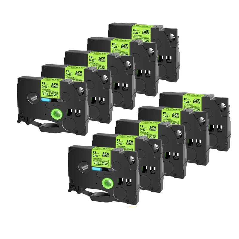GREENCYCLE 10PCS TZe231 241 251 335 Ribbon Compatible for Brother Ptouch Maker Black on white Label tape 6mm 9mm 12mm 18mm 24mm