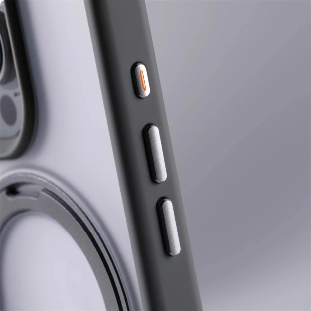 360 °   Rotação de metal anel titular magnético pára-choques caso para iphone 16 pro max 15 14 13 para magsafe carga sem fio capa à prova de choque