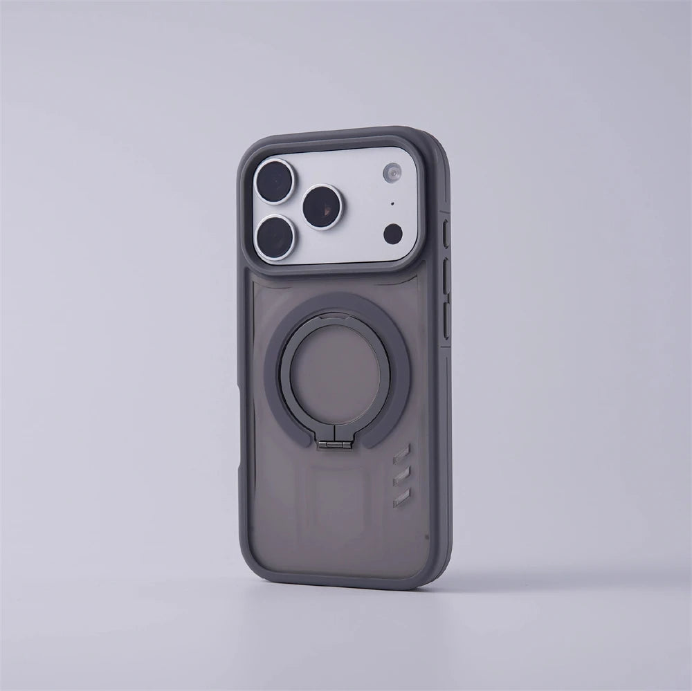 Capa de Telefone Luxuosa com Suporte Magnético Fosco para iPhone 17 Pro Max Air 16 15 14 13 12 Plus para Magsafe, Capa Protetora à Prova de Choque