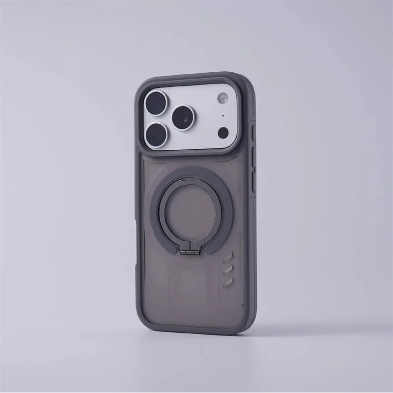 Luxury Matte Magnetic Ring Stand Phone Case for iPhone 17 Pro Max Air 16 15 14 13 12 Plus For Magsafe Shockproof Bumper Cover