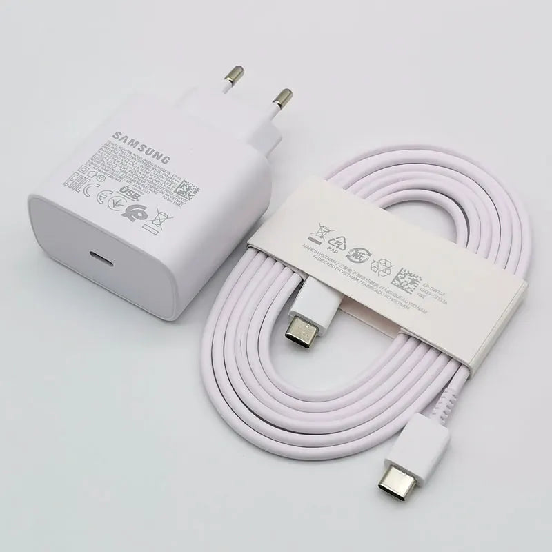 Carregador de 45W, 1.8m, Tipo C, Galaxy S24, S23, S22, S21, S20, Nota 20, Ultra 10, Z Flip, Fold 6, Samsung-Adaptador de Carga Super Rápida, 5, 4, 3, 2
