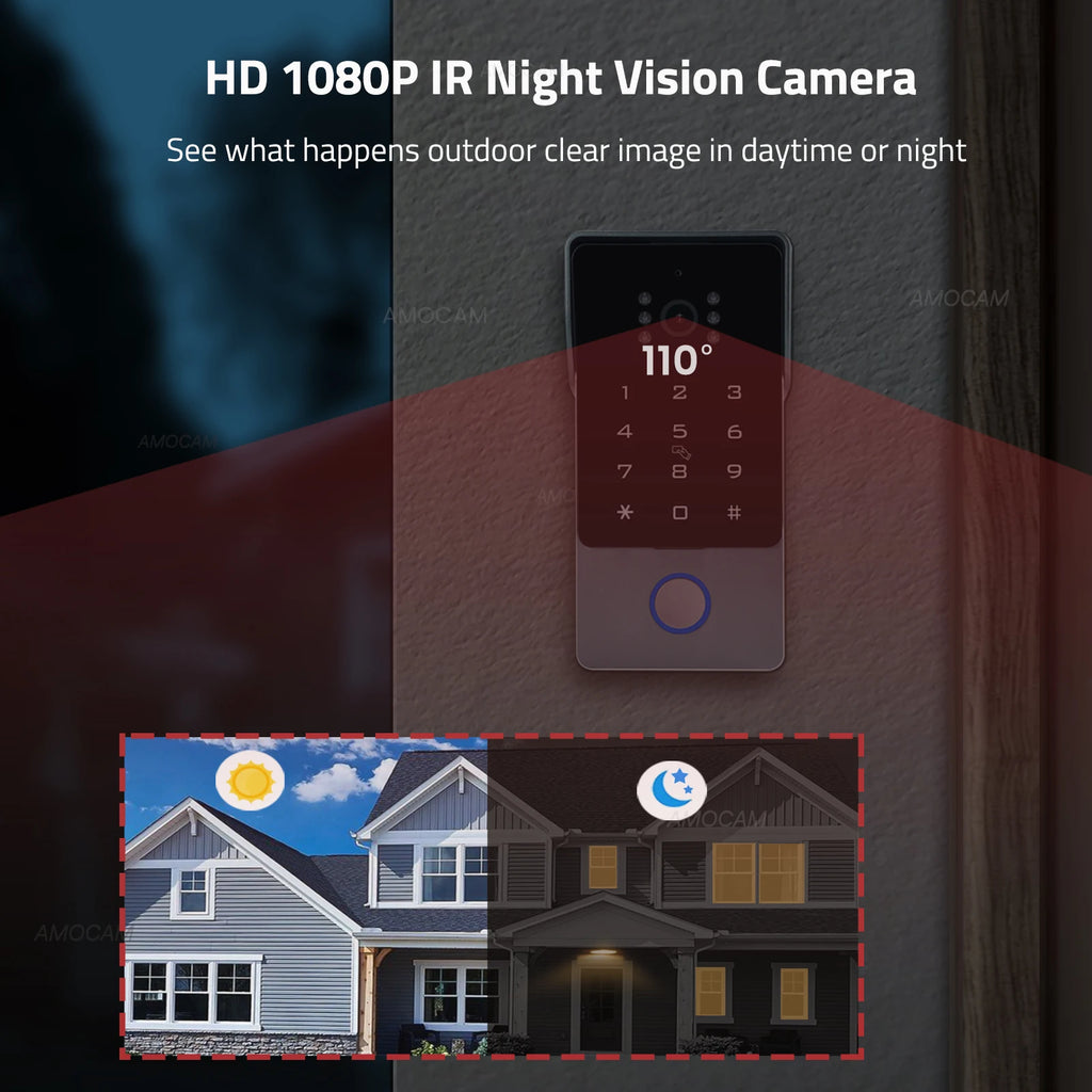 2 fios casa inteligente tuya wifi 1080p vídeo porteiro telefone da porta 7 ''monitor de toque vídeo campainha porta câmera sistema segurança