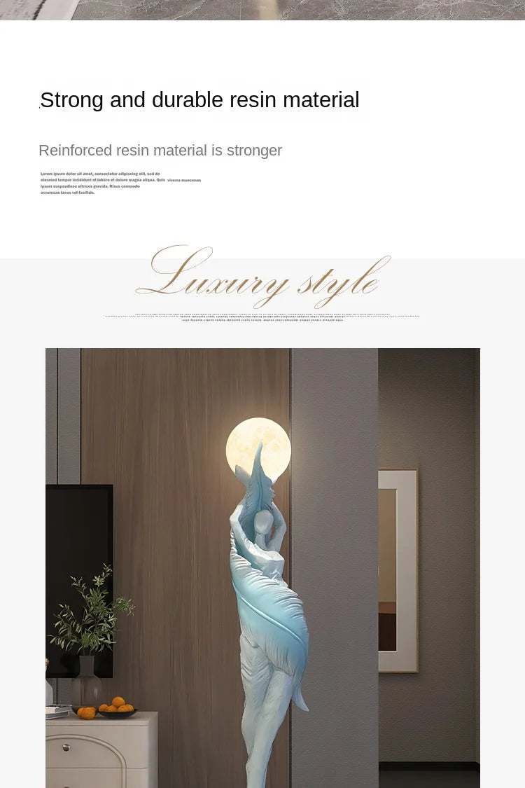 Home Decor Pena Abstrata Menina Arte Escultura, Tamanho Grande Figura Estátua, Sala de Estar Decoração Pavimento, Resina Artesanato Presente, Arte Moderna Ornamento