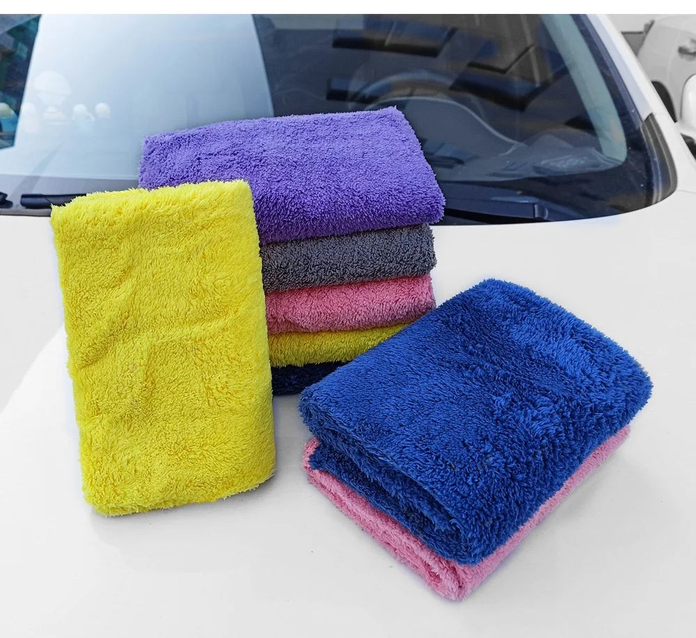 Toalhas de microfibra 40x40cm, 2 a 10 peças, cuidados com o carro, toalha grossa, detalhamento de carro, pano de secagem, ferramenta de limpeza, acessórios de lavagem automática