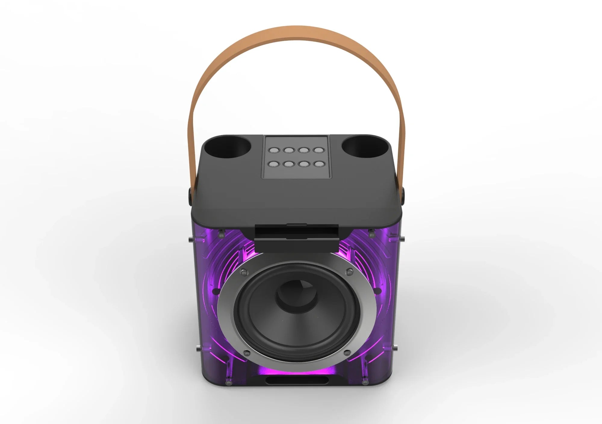 Alto-falante bluetooth de karaokê de alta potência, luz de ritmo musical 360, subwoofer estéreo surround sem fio com microfone duplo, suporte para telefone