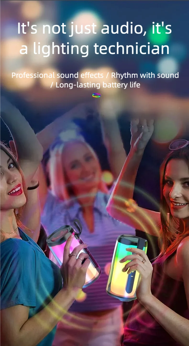 Máquina de karaokê portátil, alto-falante Bluetooth para festa com 2 microfones de karaokê, modos de luz RGB, 5 efeitos vocais, USB/AUX/TF